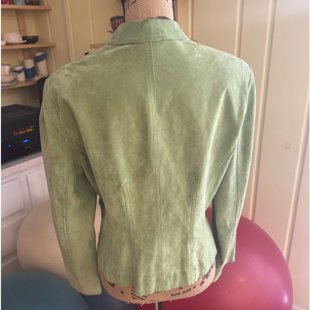 Anne Klein very cute green suede jacket size Large - Picture 4 of 5